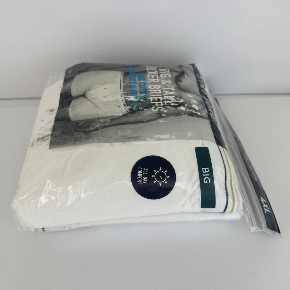 Stafford 4-Pack Men's Big & Tall Cotton‎ Boxer Brief White - BIG